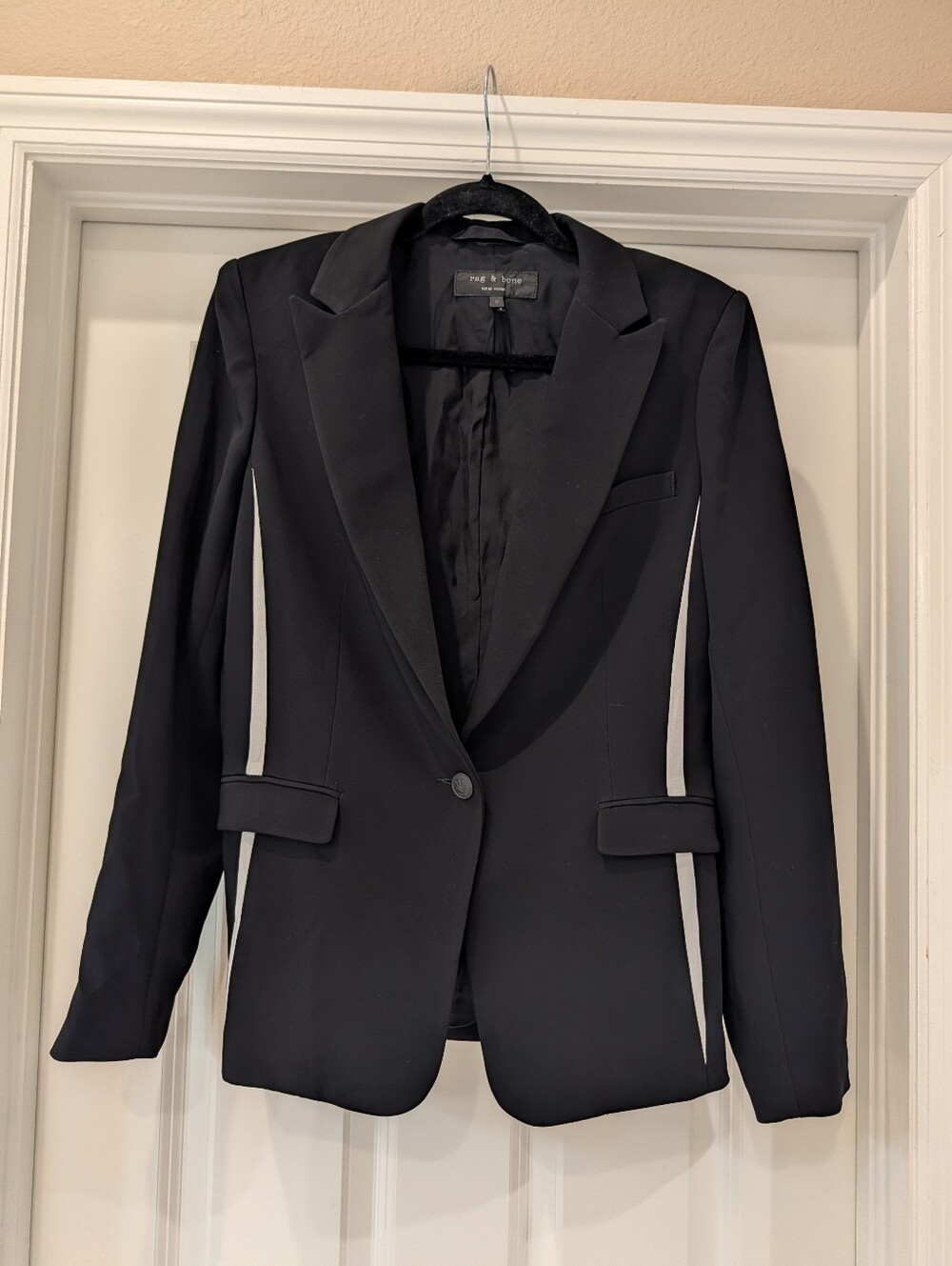 Rag & Bone Black Silk Blazer Size 8